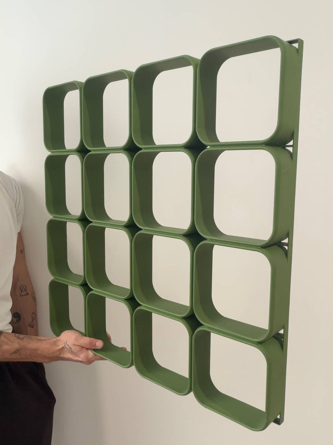 Space Age Wall or Ceiling Panel System in Green Plastic, S