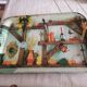 Plate meal sheet metal 1960 signed Clément