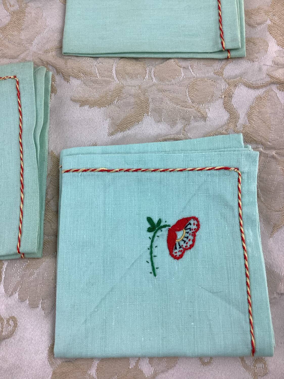 6 Antique tea towels