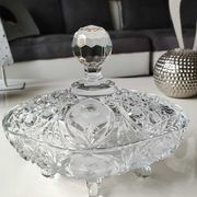 Bonbonnière stylé Boho tchèque en cristal de Bohème