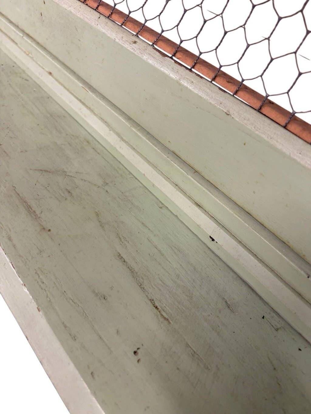 Vintage mint green wooden display/storage cabinet