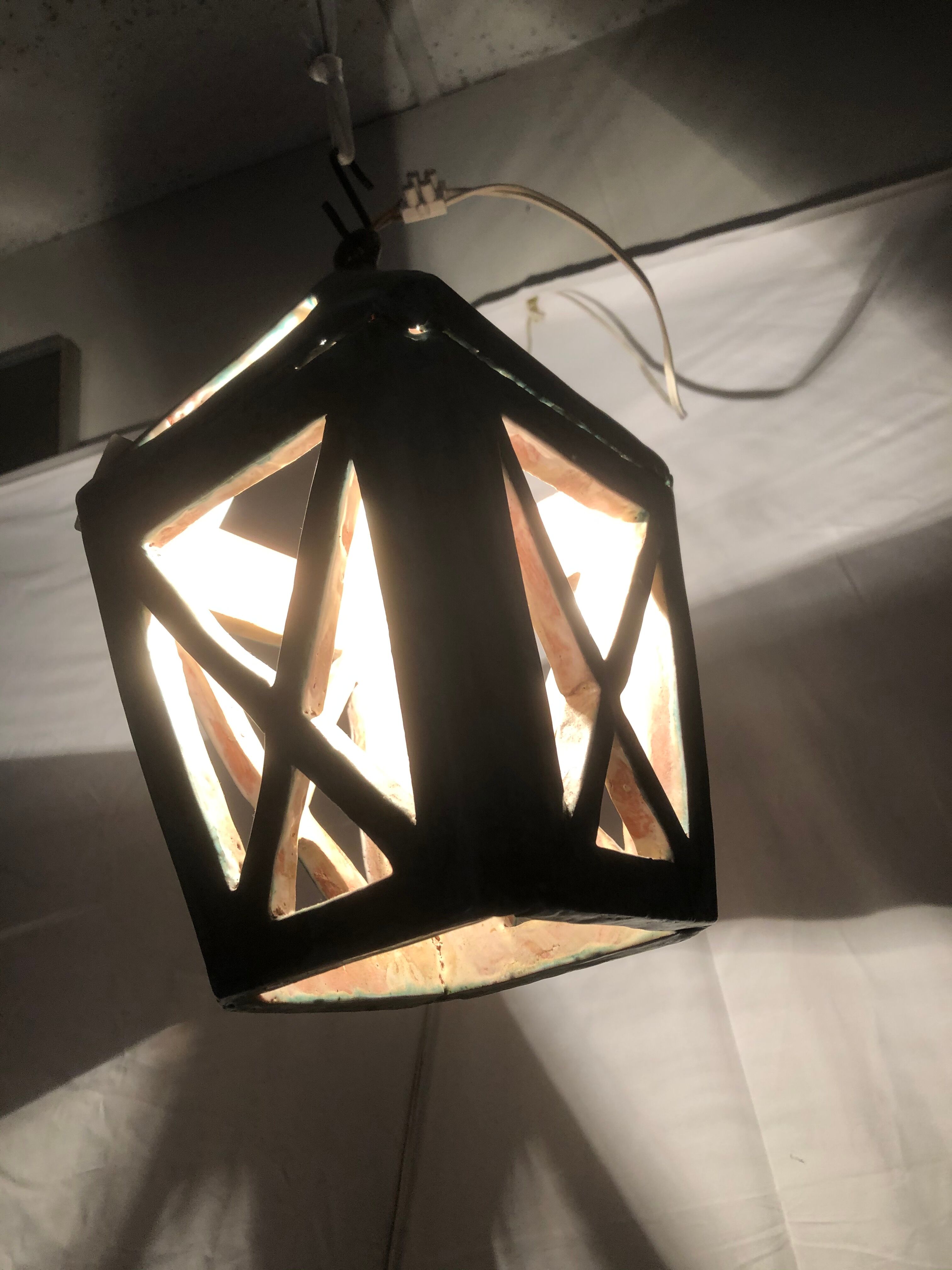 Lanterne en céramique vintage 1950