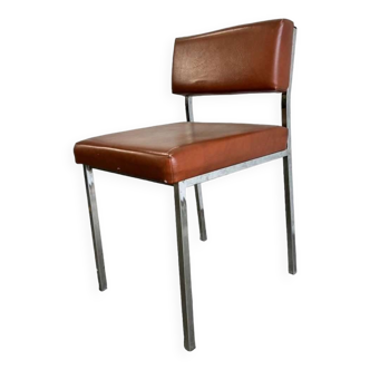 Vintage seventies chair: faux chrome & cognac