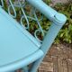 Etagère d’angle en rotin turquoise vintage 1960