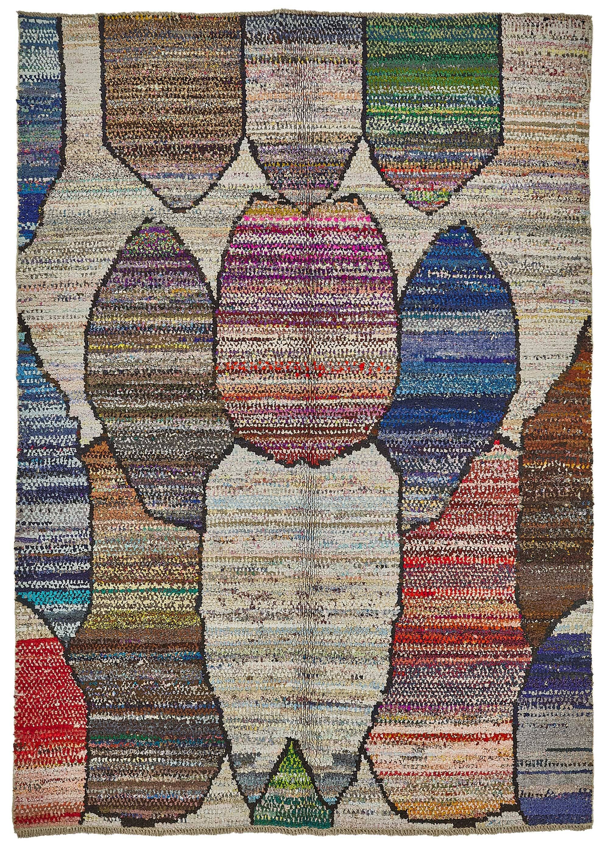 Handwoven Turkish Recycled Boho Rug 187 cm x 260 cm