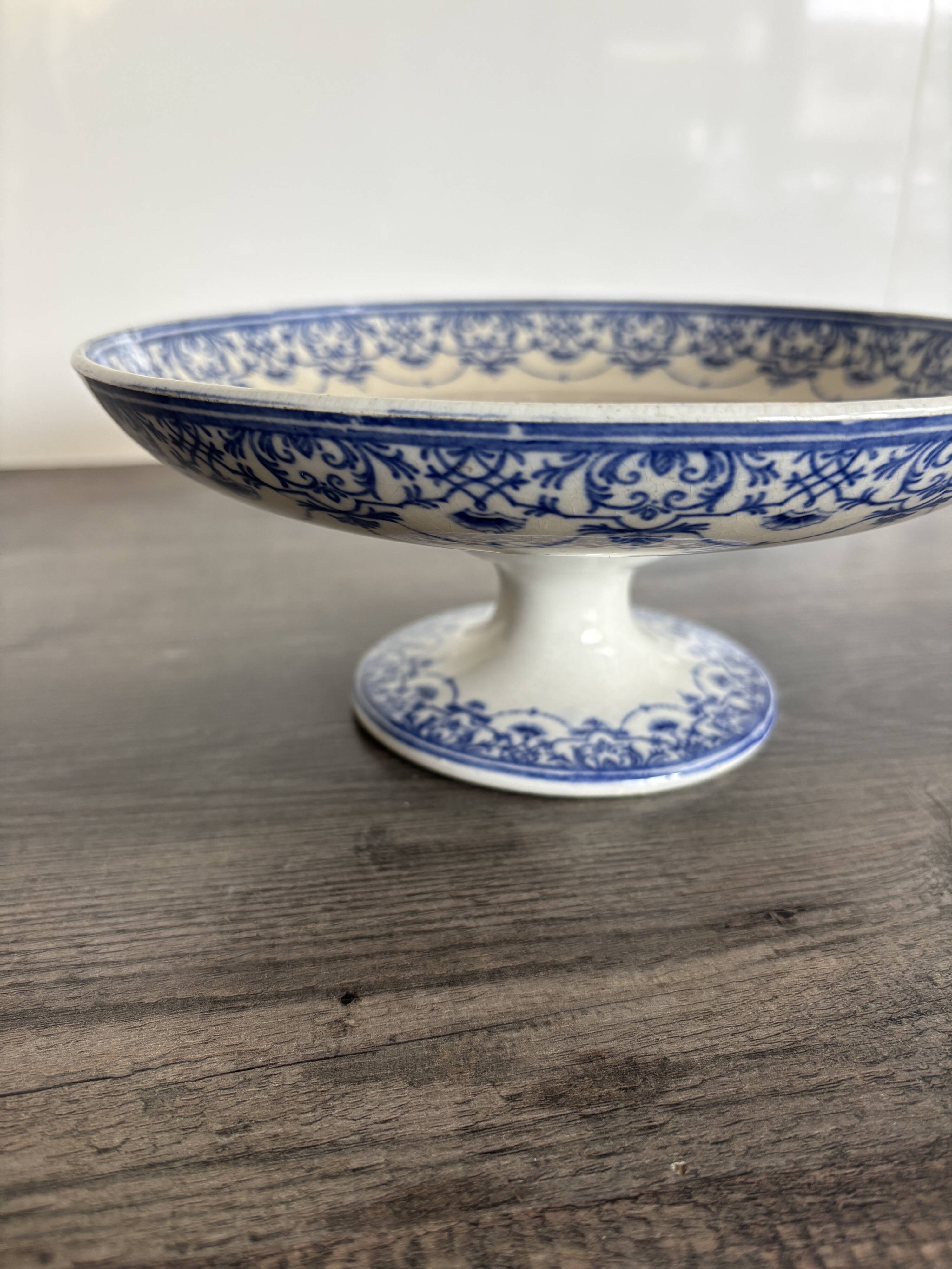 Antique compote dish from Creil and Montereau in ironstone - 19th century