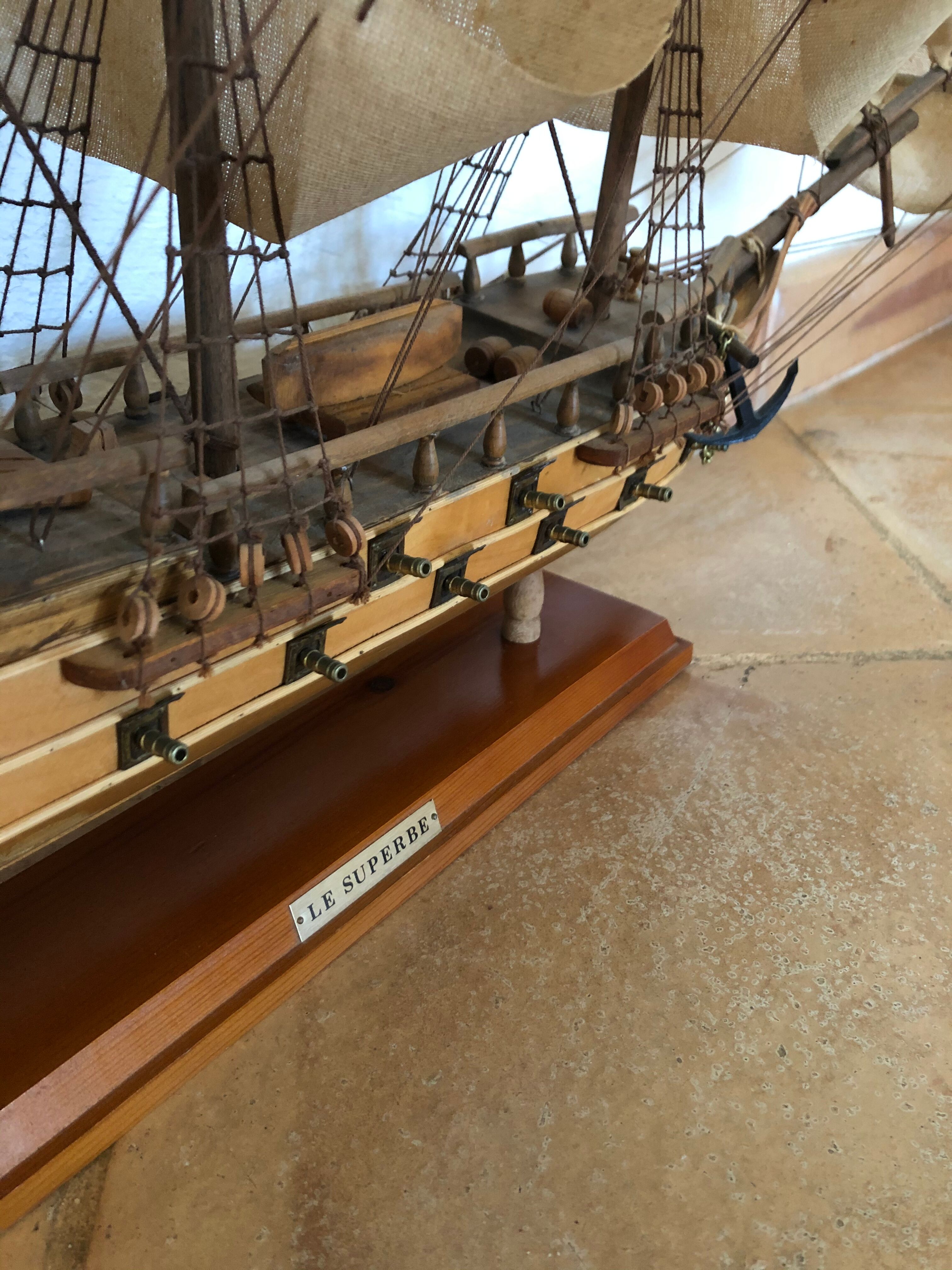 Wooden boat model