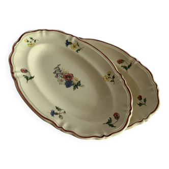Pair of Sarrguemines dishes