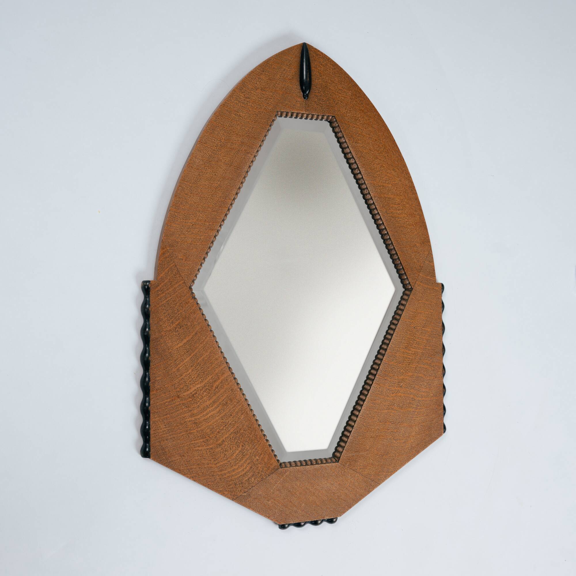 Dutch Art Deco Mirror in Oak with Ebonized Details, 1920-1930