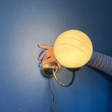 Set of 2 wall lights Hollywood Regency opal glass