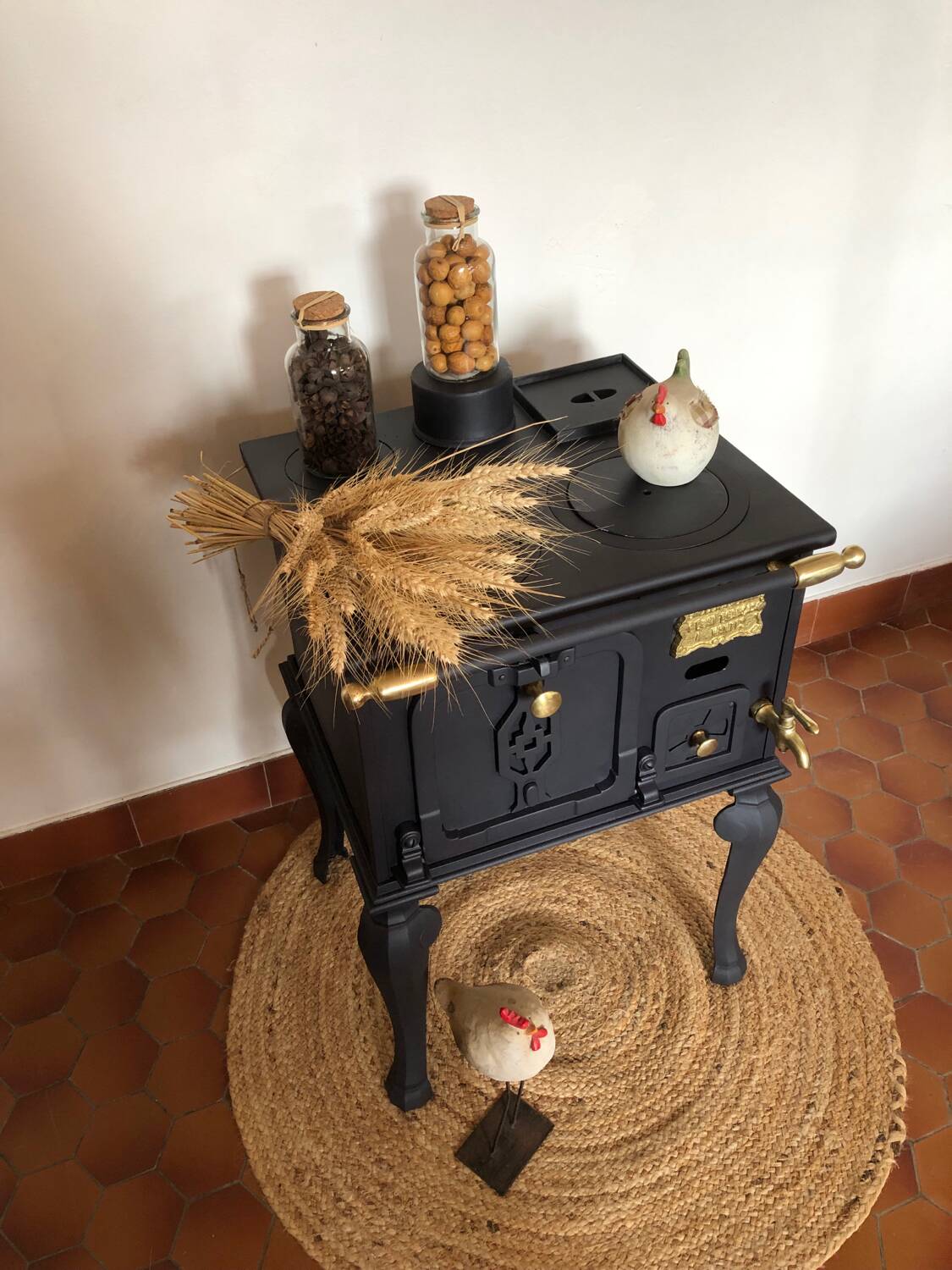 Antique cast iron stove stove