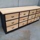 Old craft furniture with drawers façade and oak top