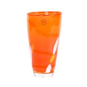 Orange glass vase, Danish design, 1960s, manufactured by Søholm