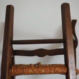 Children's armchair in solid wood with its mulched seat