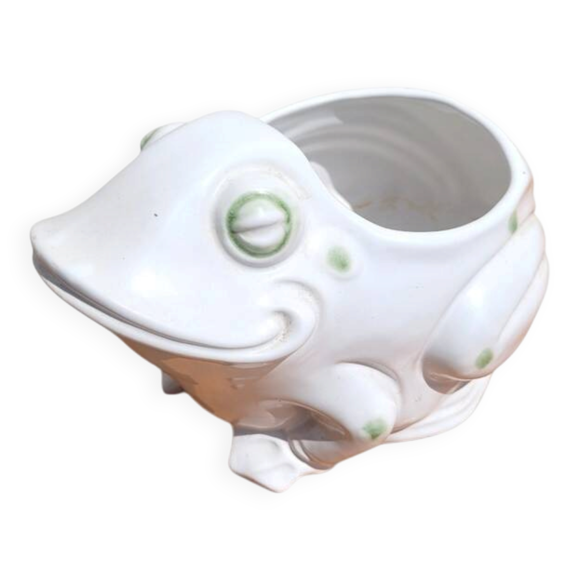 Ceramic frog cache-pot Italy
