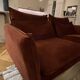 Burgundy velvet sofa