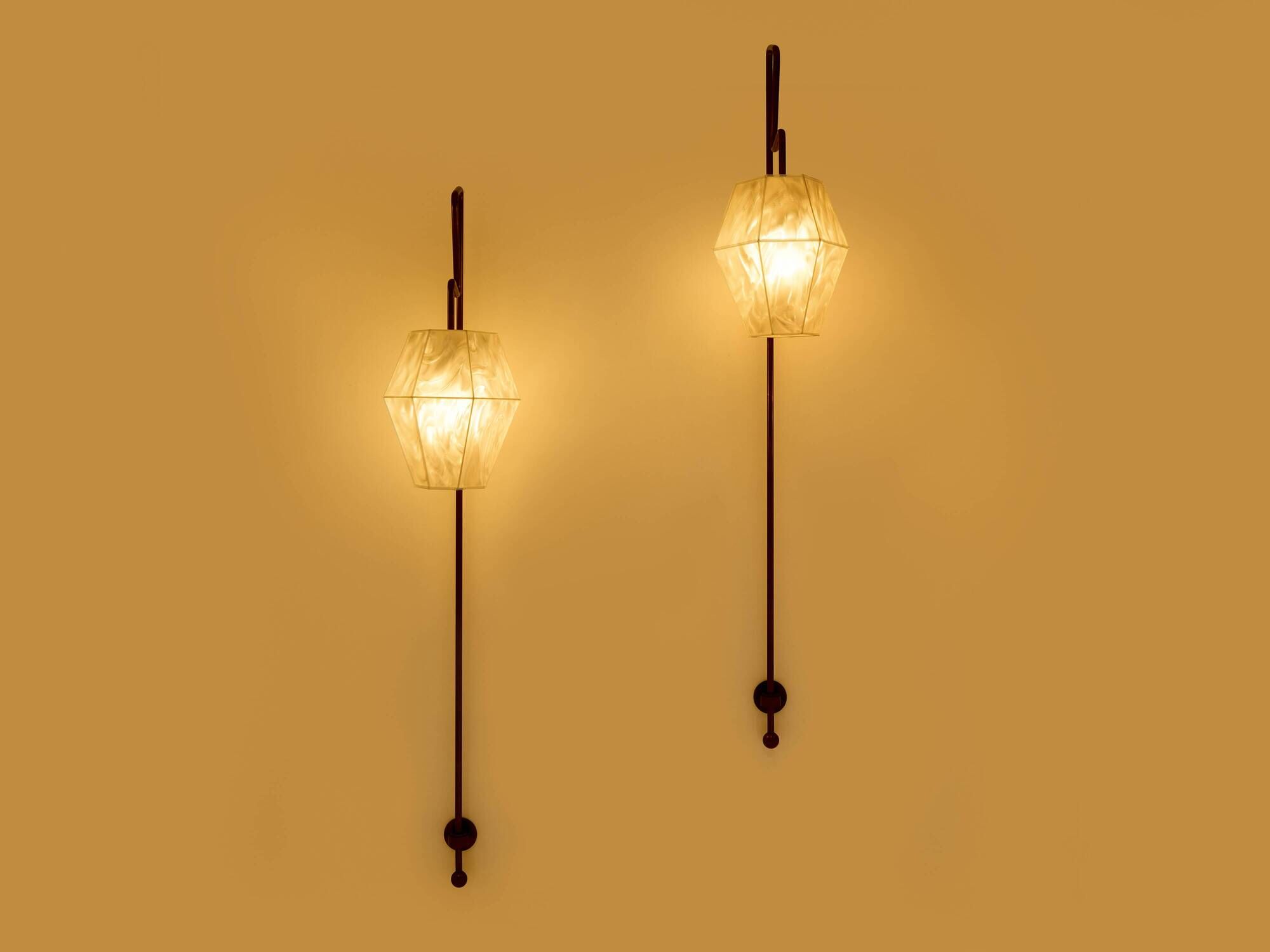 Pair of large patinated metal wall sconces by Mattia Bonetti 2009