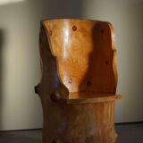 Sculptural Wabi Sabi Brutalist Chair in Solid Pine, Swedish, 1960s