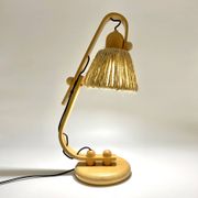 Articulated lamp in wood and rope, 1970s