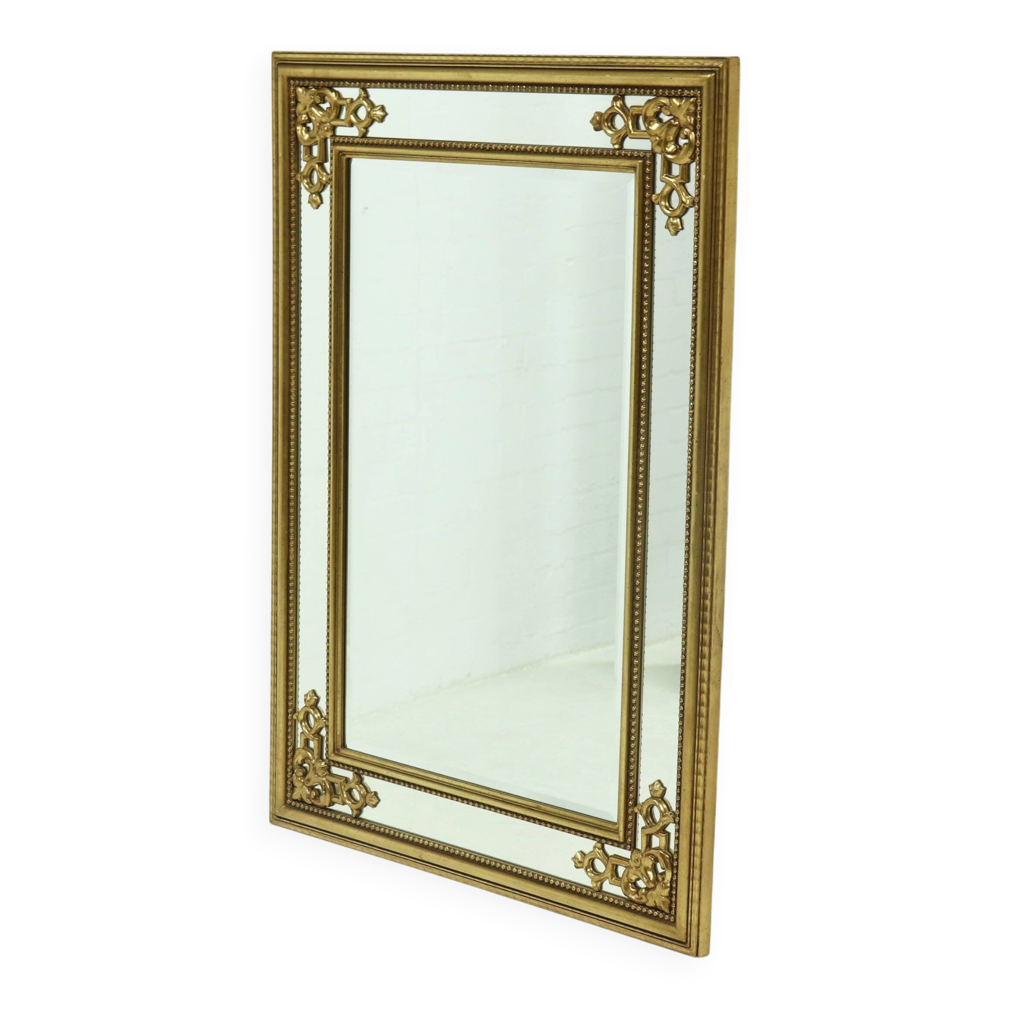 Large Decorative Gold Plated Mirror by Deknudt Belgium 1980s