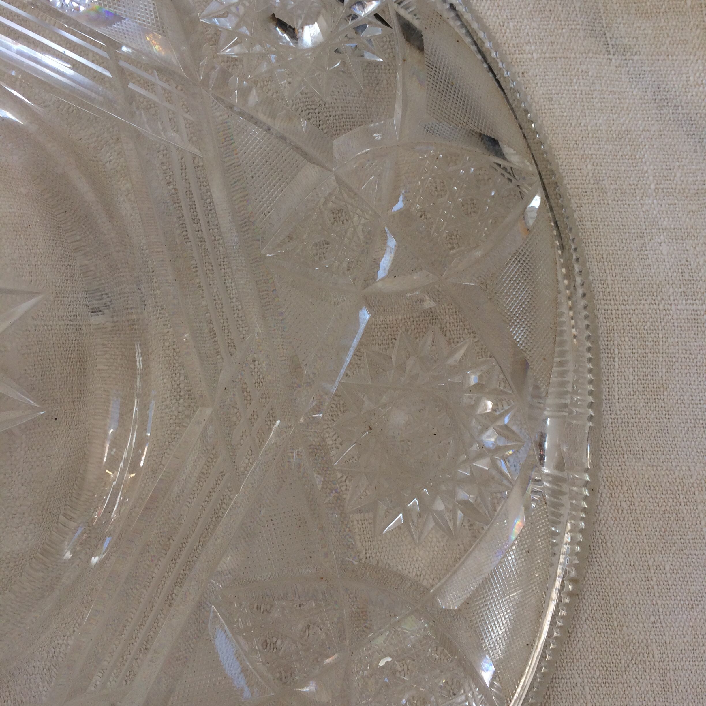 Cut crystal dish, from the 60s