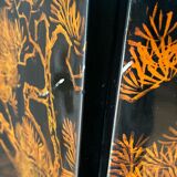 Lacquer screen 1900 4 leaves china tops