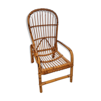 Rotin bamboo armchair