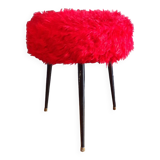 Vintage red toupee stool