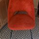 Red furry chair
