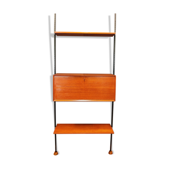 Mid Century wandsysteem writing desk | Vintage - boekenkast