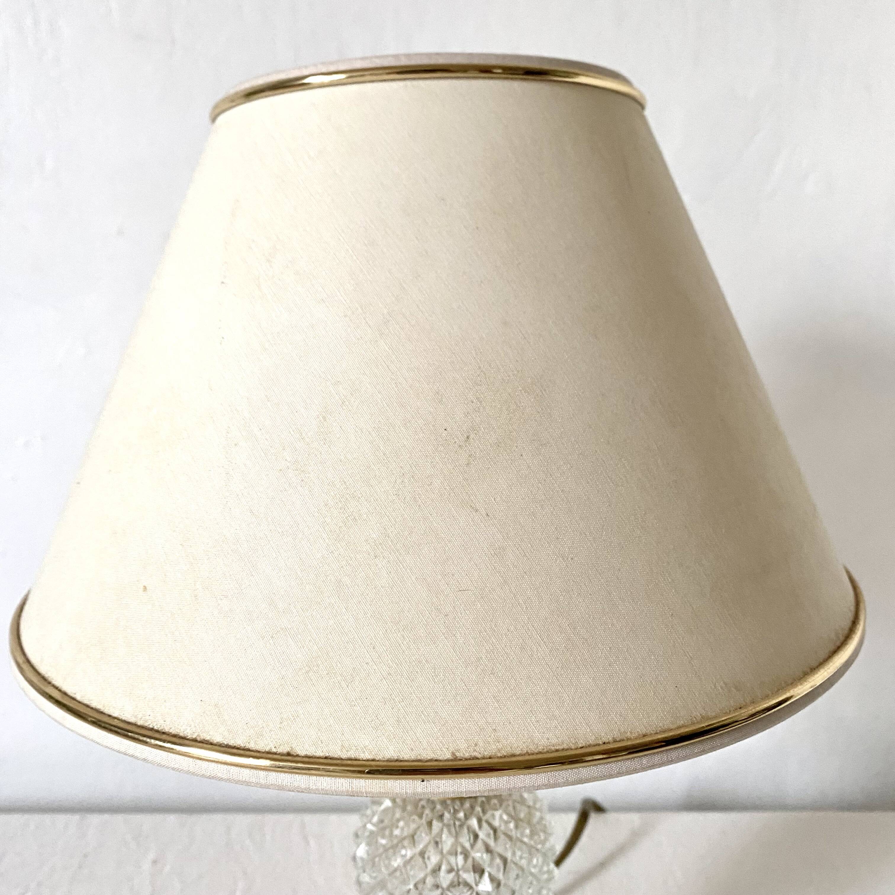 Retro lamp in glass and gold metal