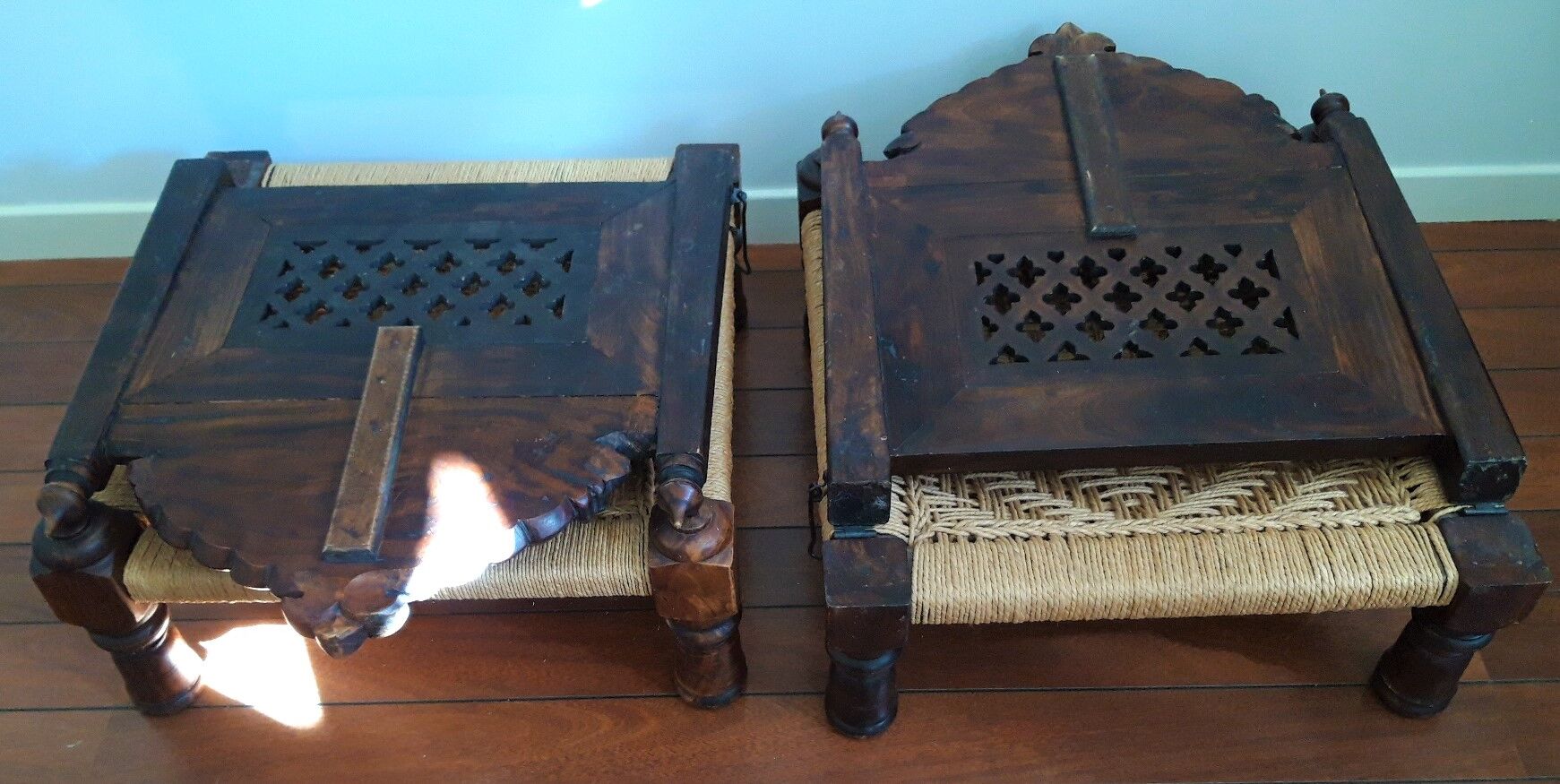Pair of folding tibetan armchairs