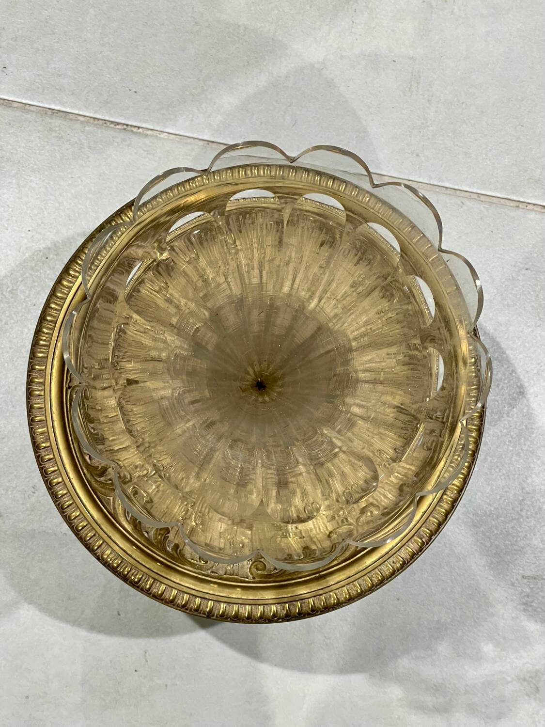 Bronze and crystal centerpiece