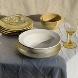 Set of 6 modern yellow dessert plates D19