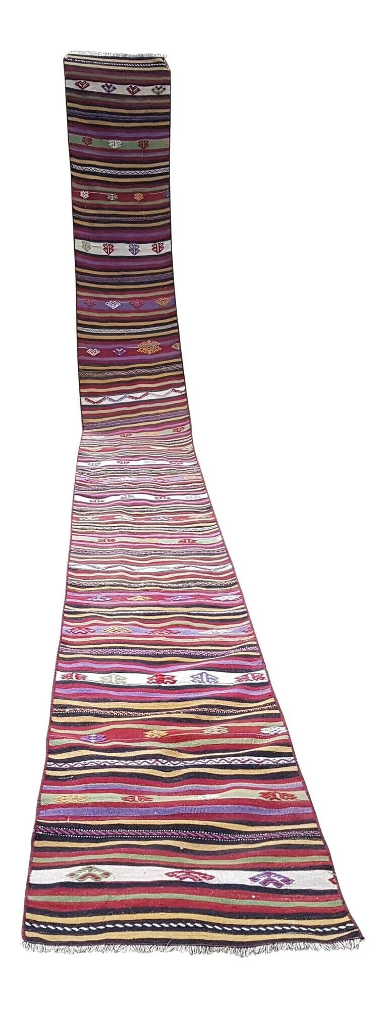 Vintage Turkish hallway rug 63x637 cm