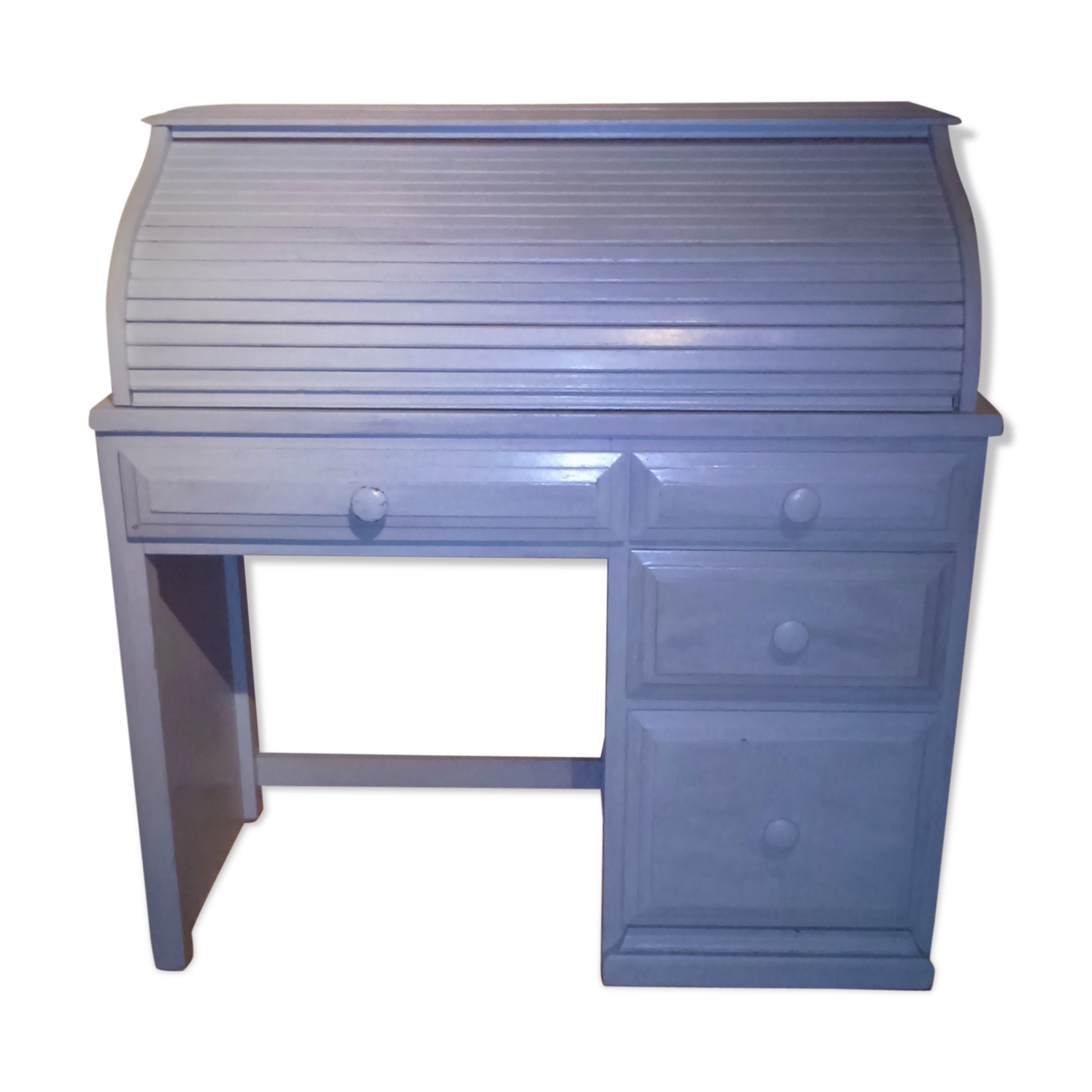 Cylinder desk with curtain