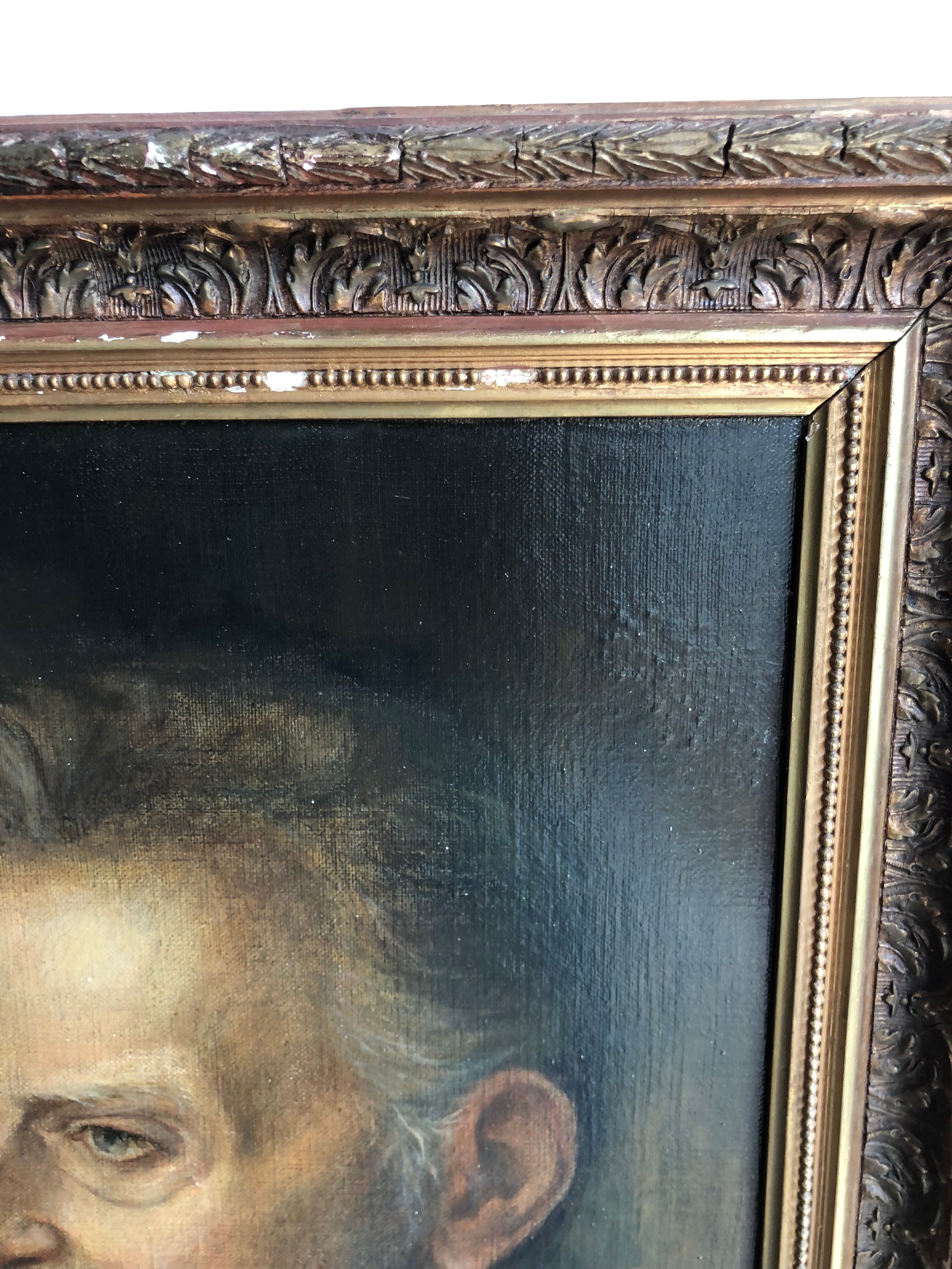 Portrait of a man with a mustache oil on canvas