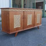 Rattan sideboard attributed to Audoux Minet