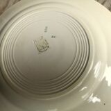 Lot of 5 old ceramic flat plates of Saint Amand green edry