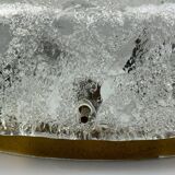 60s 70s ceiling lamp Plafoniere Flush Mount Ice Glass Hillebrand Germany