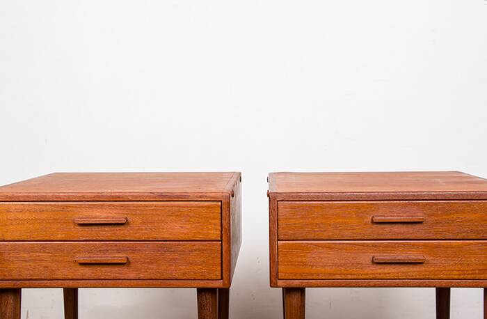Pair of Danish teak bedside tables by PBJ Mobler 1960