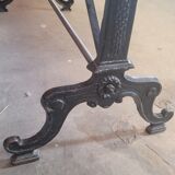 Large bistro table wooden top and cast iron bases -2m56