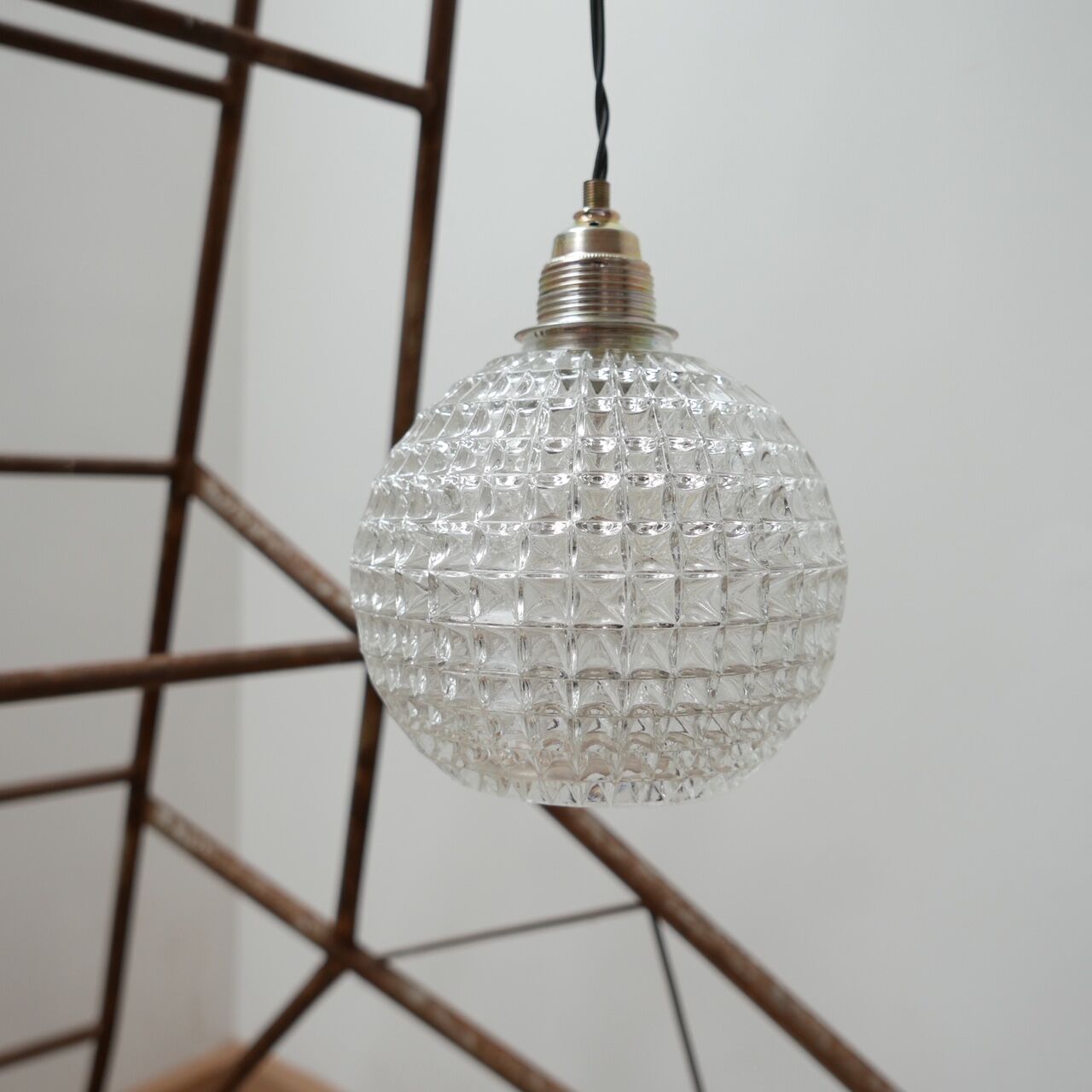 Late 20th dutch glass ball pendant light