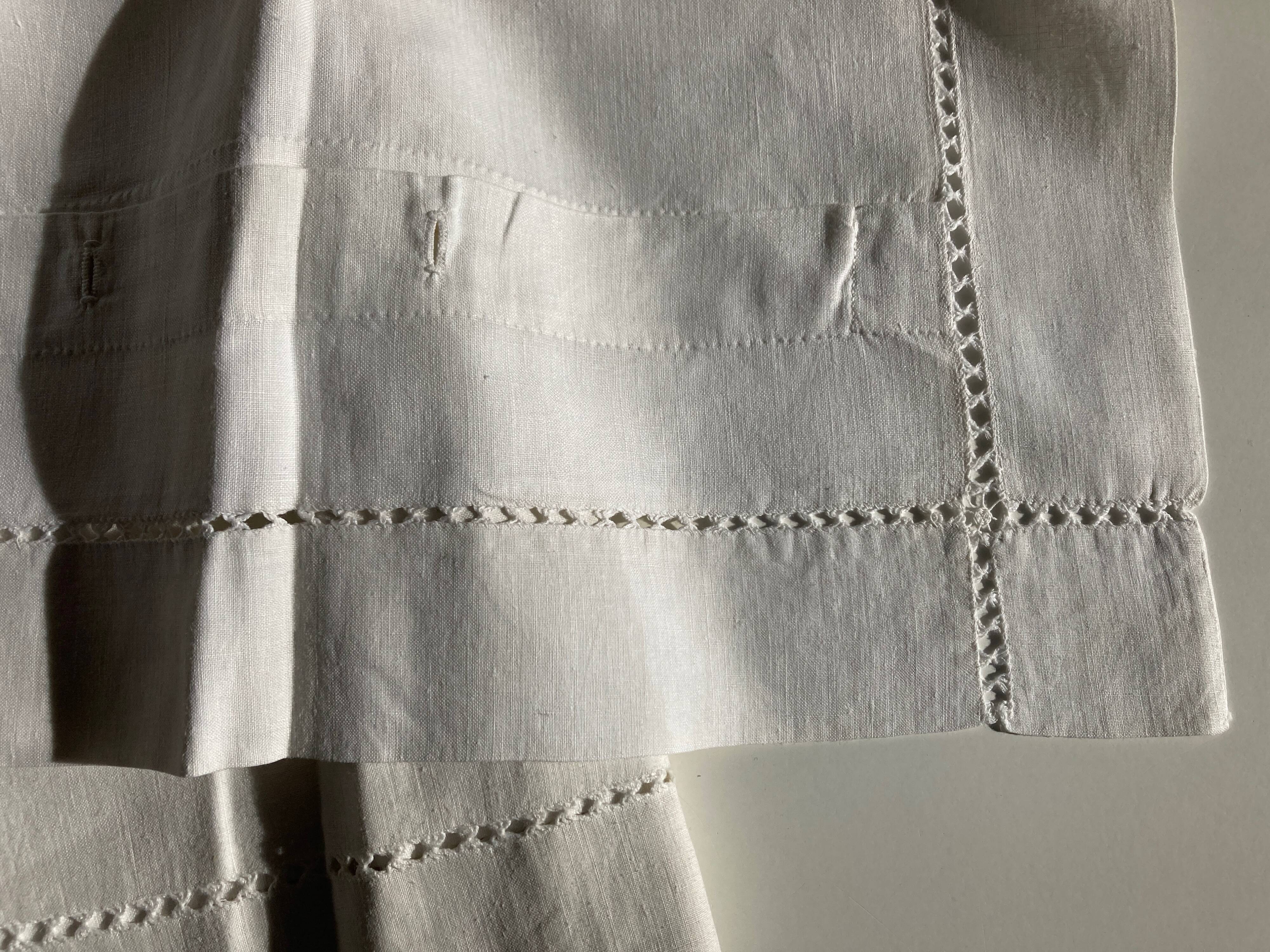 Pair of reserve linen thread pillowcases embroidered with river days without monogram