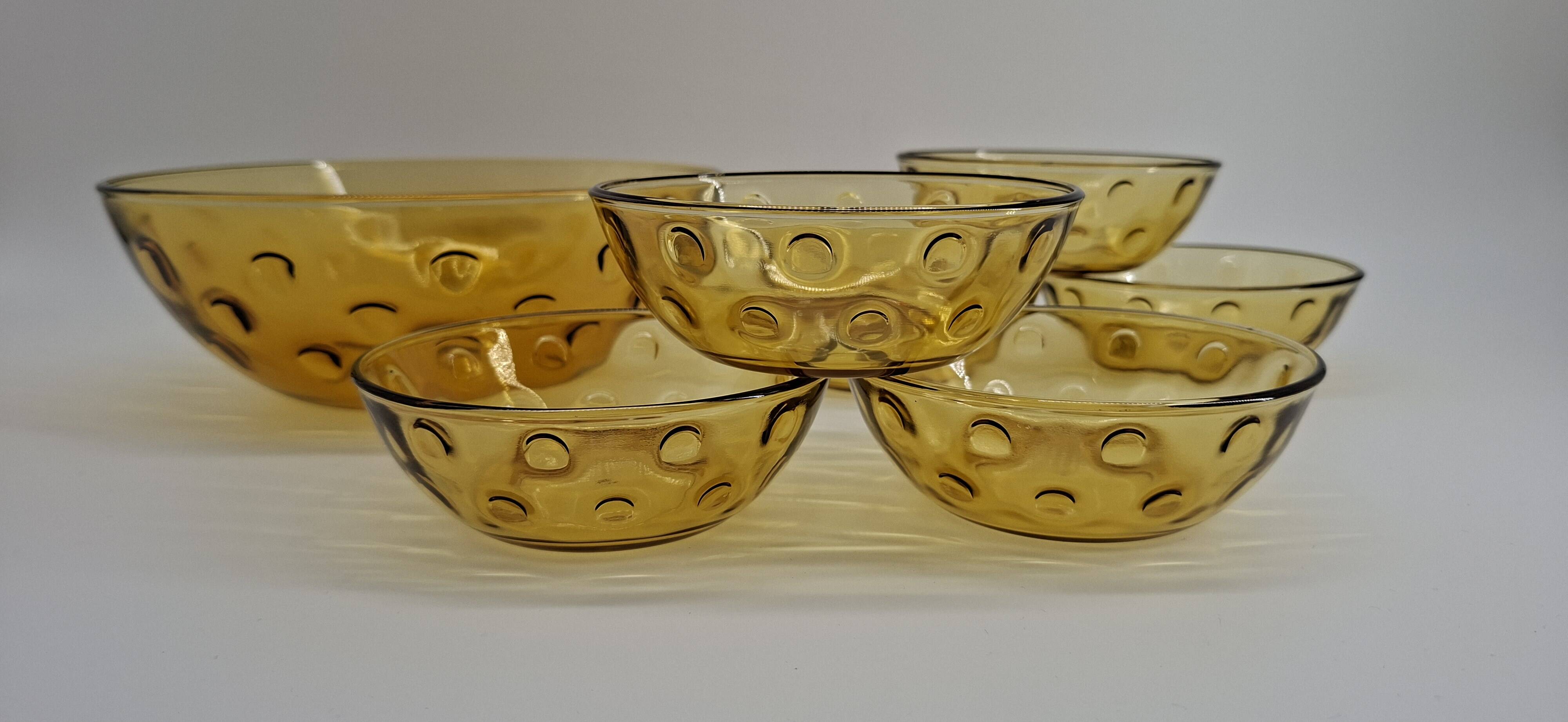 Amber glass dessert service - 1970