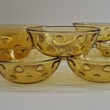 Amber glass dessert service - 1970