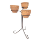 Brutalist Wrought Iron Plant Stand with Handmade Terracotta Pots, 1970s, Set of 4