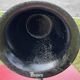 Brown, antique speaker, aluminum horn and wood, gooseneck