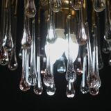Lady Grace, Chandelier with Pink and Transparent Pendants, Murano Glass, 19