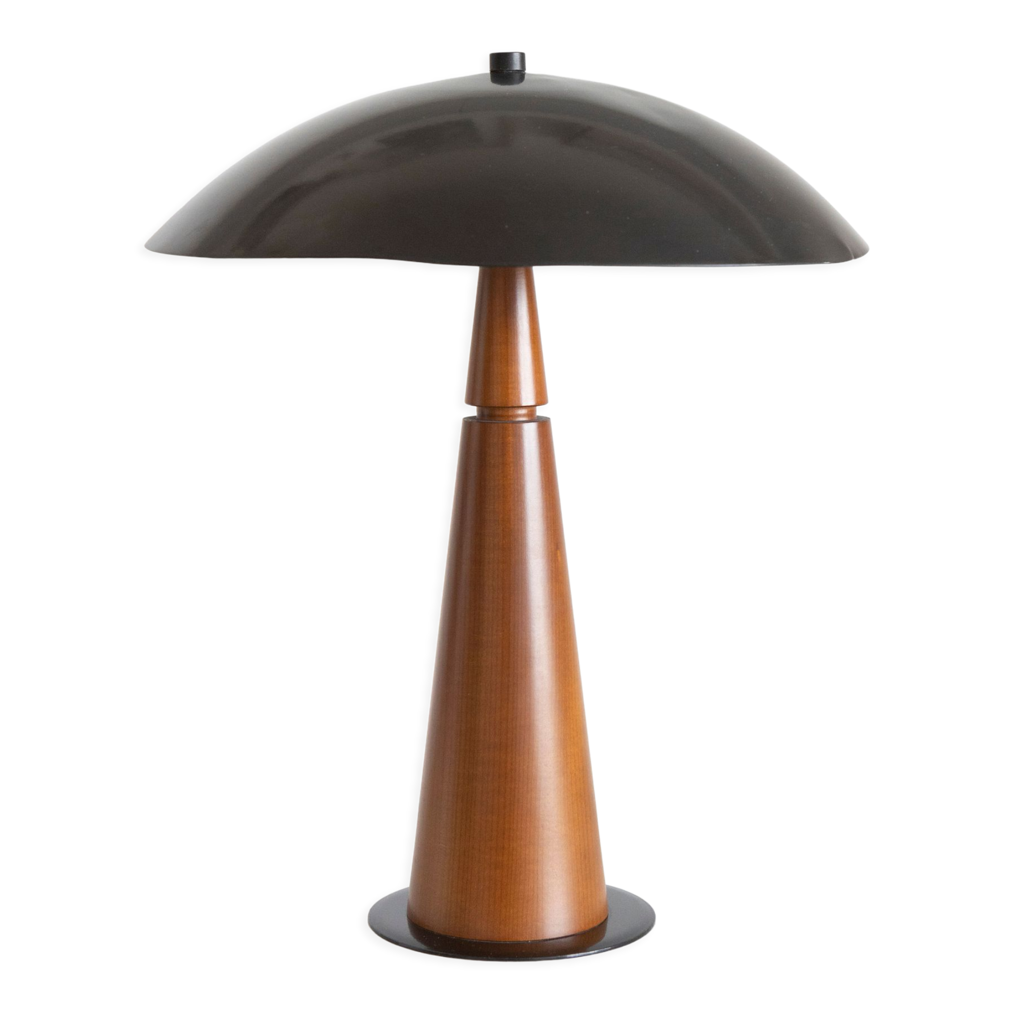 Vintage lamp Aluminor wooden foot art style vintage art deco 80s